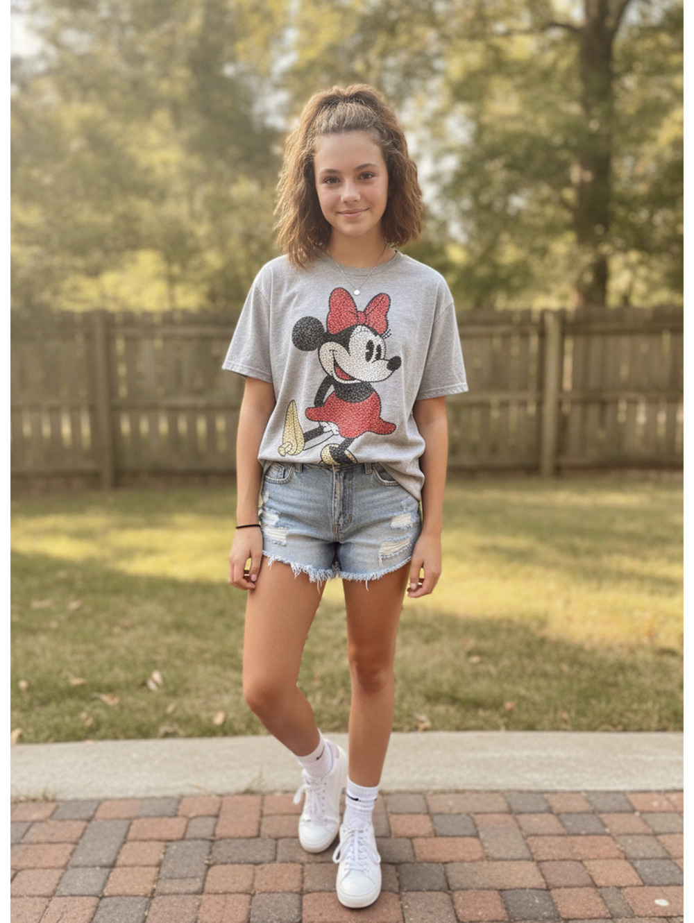 Disney Walt Disney World Minnie Mouse Gray Graphic T-Shirt Adult Unisex S